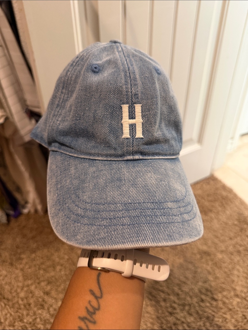 HydroJug Light Blue Denim Cap with White H Logo
